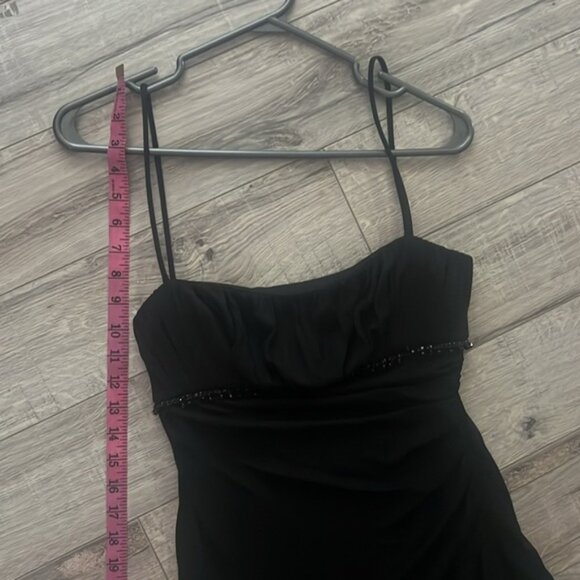 City triangles dress gown tiered ruffle frilly detail beaded black milkmaid tank - Picture 12 of 12